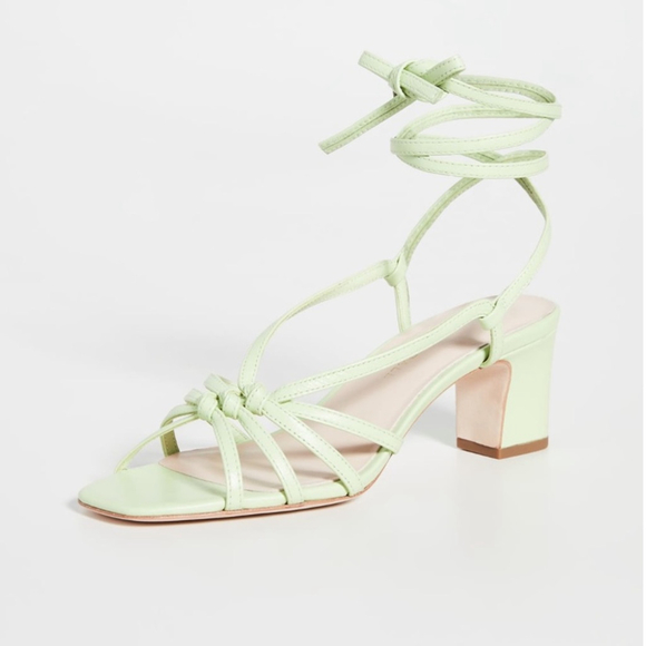 Loeffler Randall Libby Knotted Wrap Heel Sandals in Pistachio